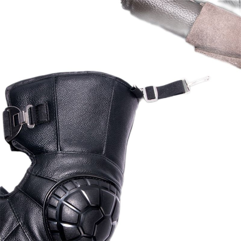 Leather wool coldproof windproof warm knee pads